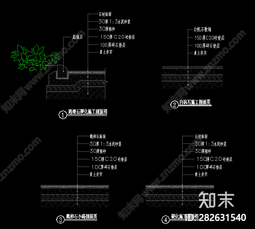 碧桂园庭院景观cad施工图下载【ID:282631540】