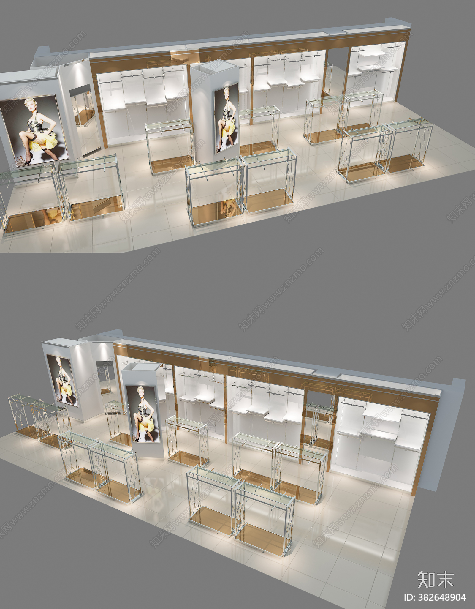 中老年服装店cad施工图下载【ID:382648904】