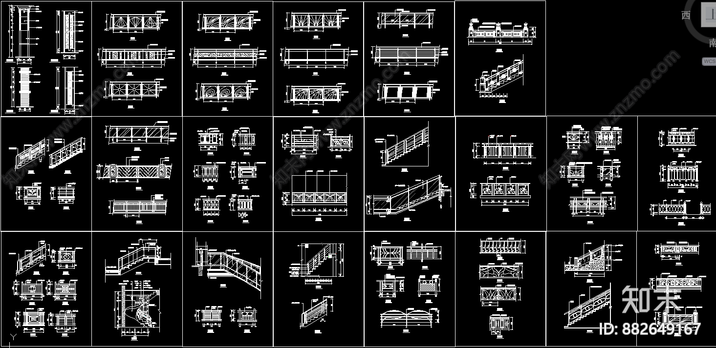 装饰栏cad施工图下载【ID:882649167】