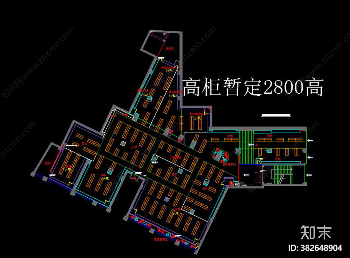 中老年服装店cad施工图下载【ID:382648904】