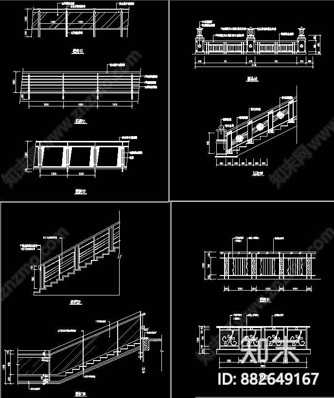 装饰栏cad施工图下载【ID:882649167】
