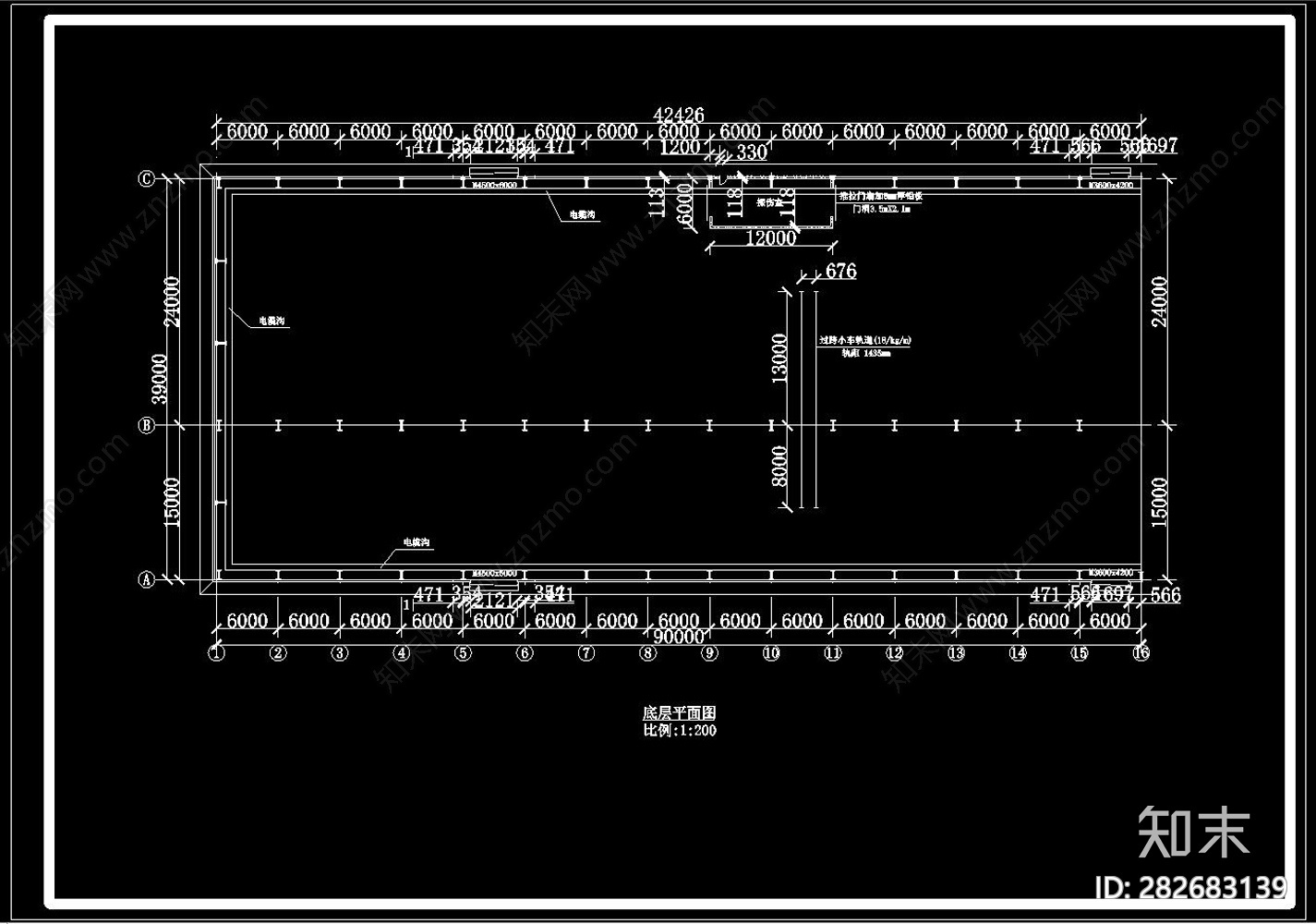 钢结构厂房建施图施工图下载【ID:282683139】