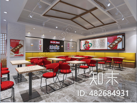 餐饮店cad施工图下载【ID:482684931】