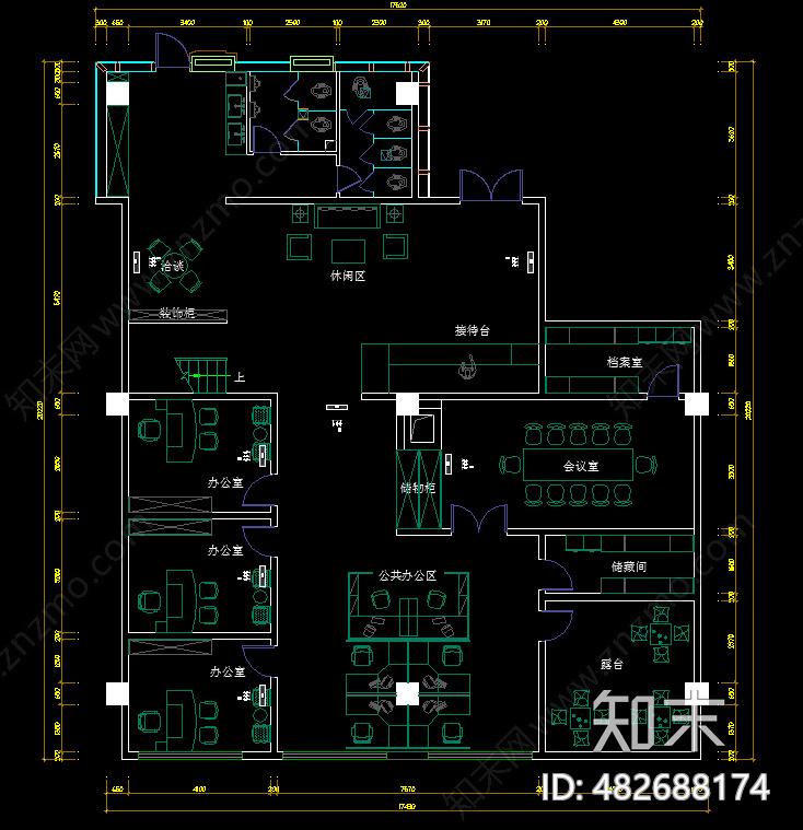 办公室cad施工图下载【ID:482688174】