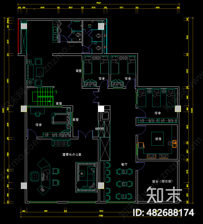 办公室cad施工图下载【ID:482688174】