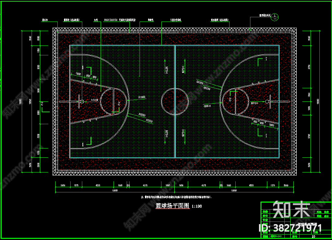 篮球场节点详图施工图下载【ID:382721971】