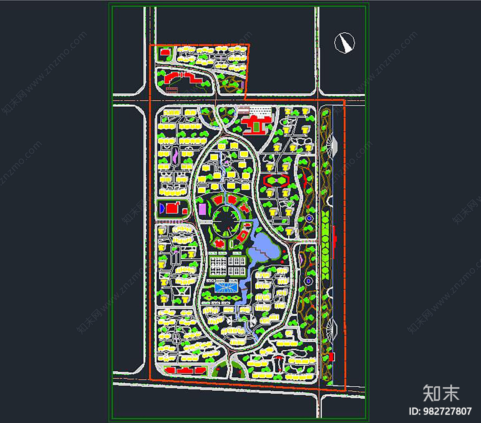 小区规划总平面施工图下载【ID:982727807】
