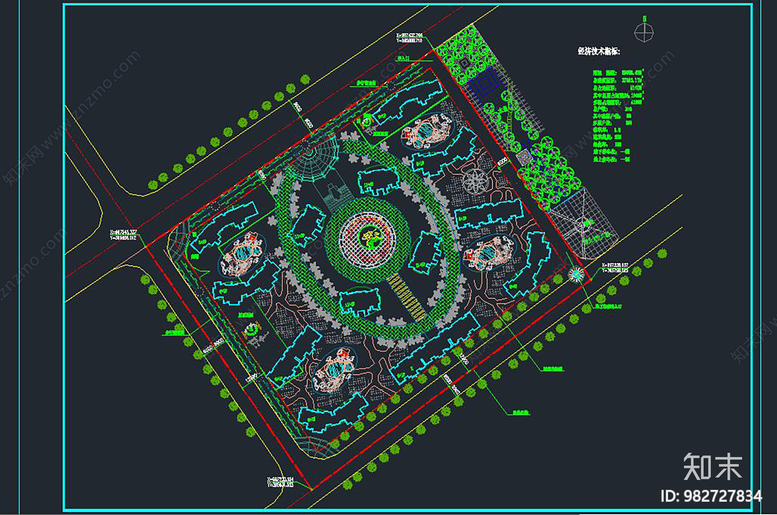 小区规划总平面施工图下载【ID:982727834】