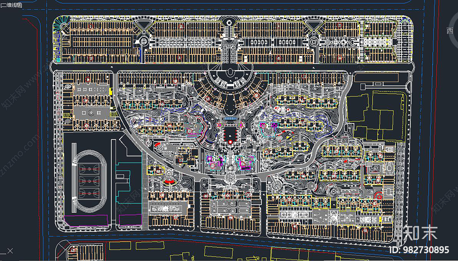 小区规划总图施工图下载【ID:982730895】