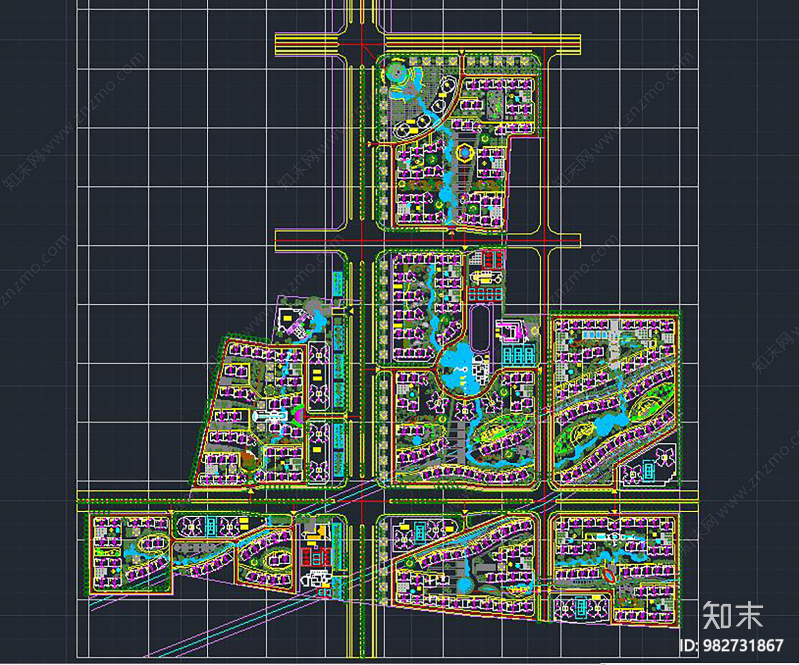 小区规划总图施工图下载【ID:982731867】