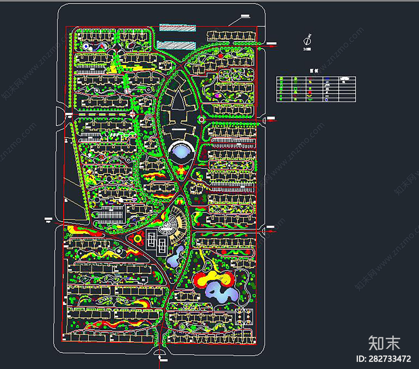 小区景观规划施工图下载【ID:282733472】