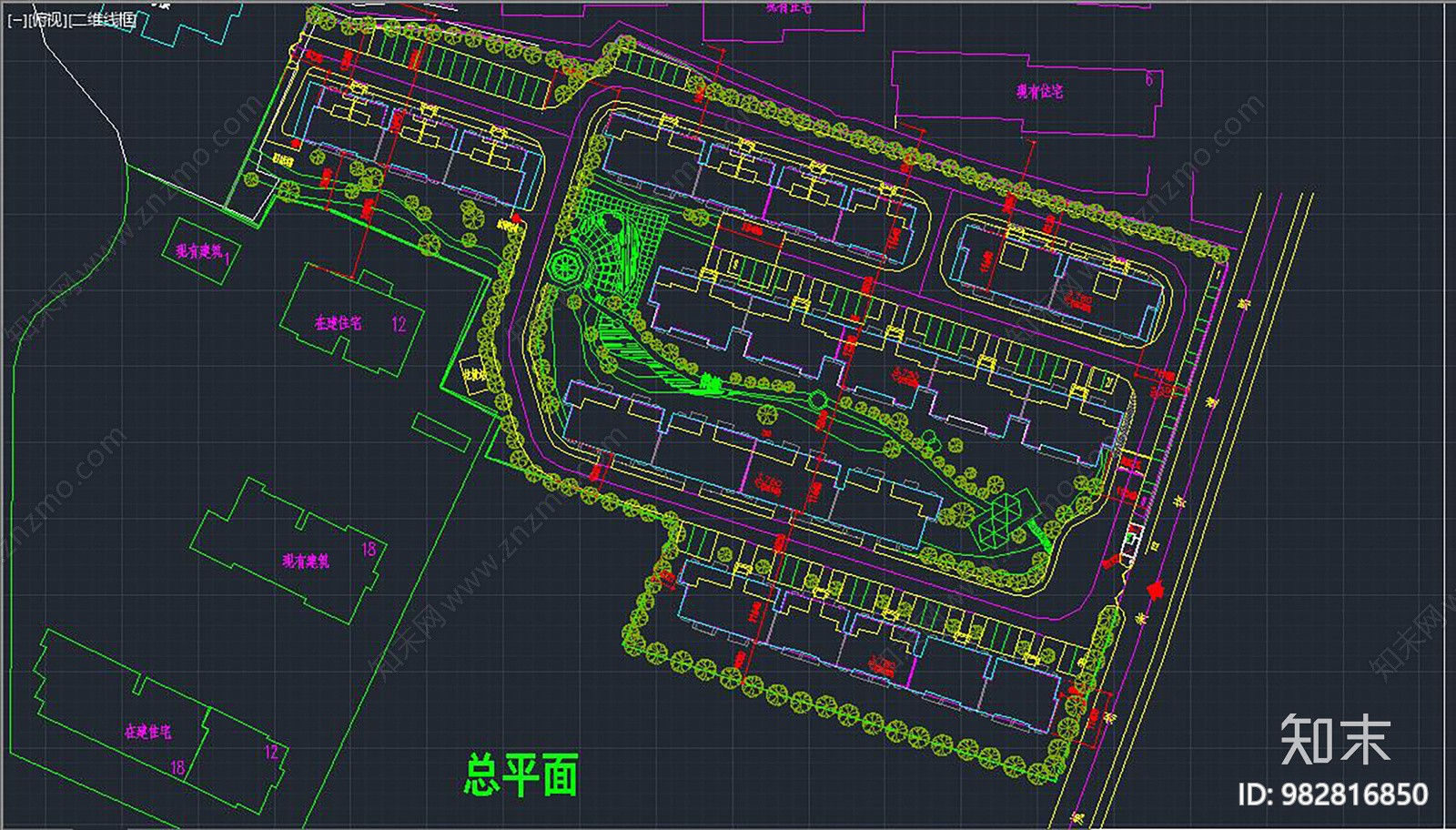 住宅规划cad施工图下载【ID:982816850】