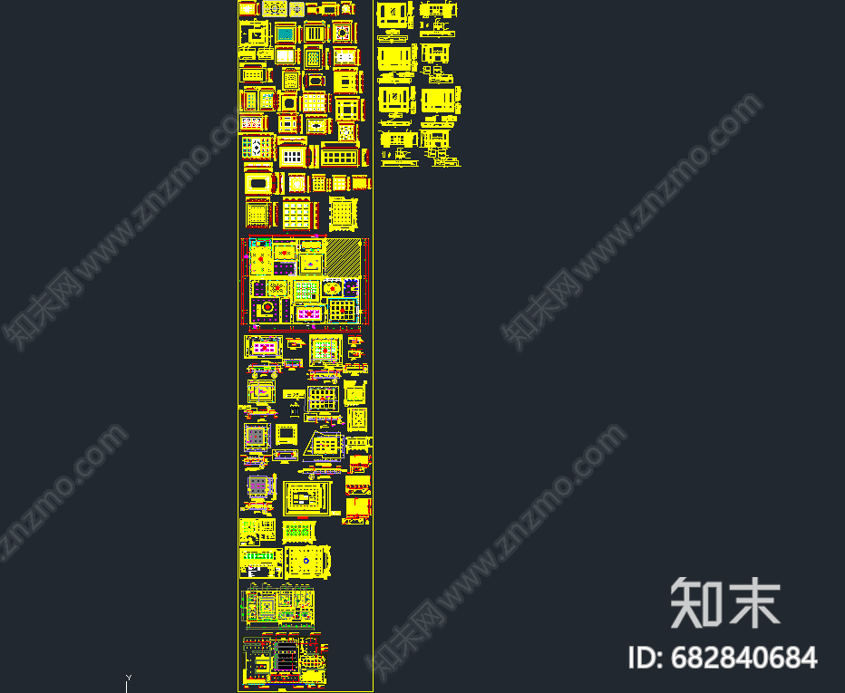 天花吊顶cad图库施工图下载【ID:682840684】