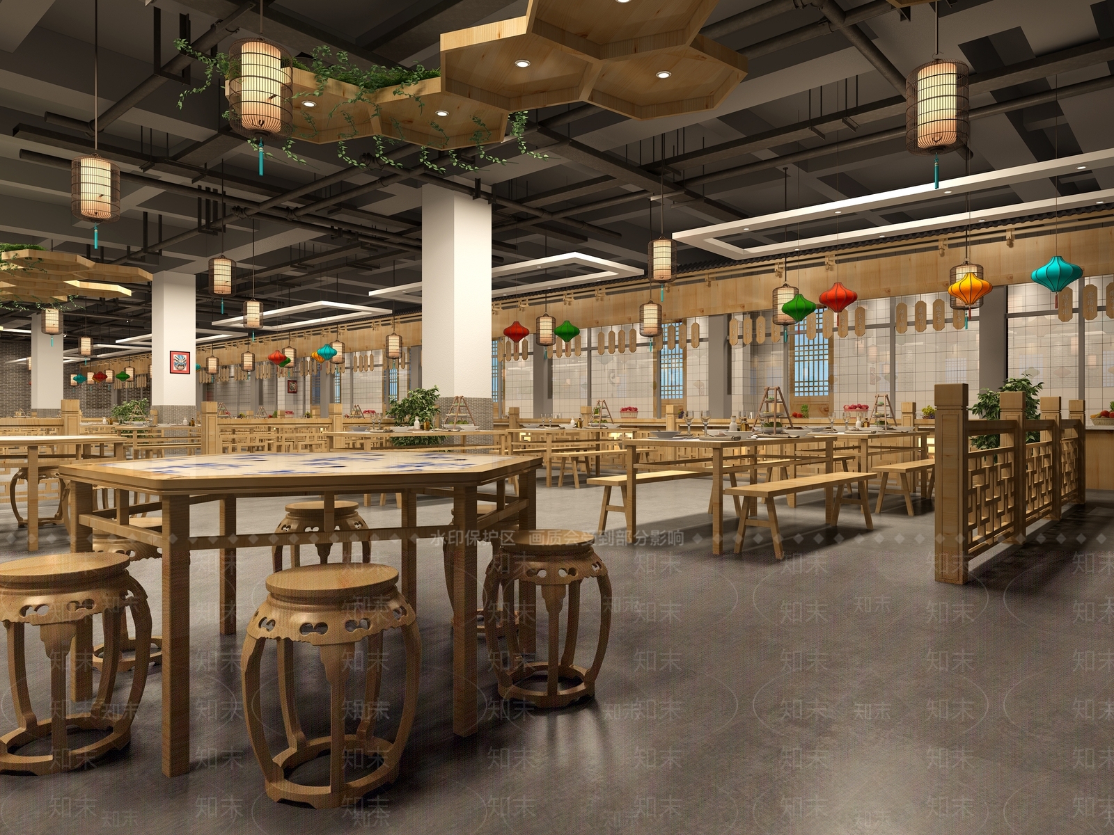 中式食堂3D模型下载【ID:782845773】