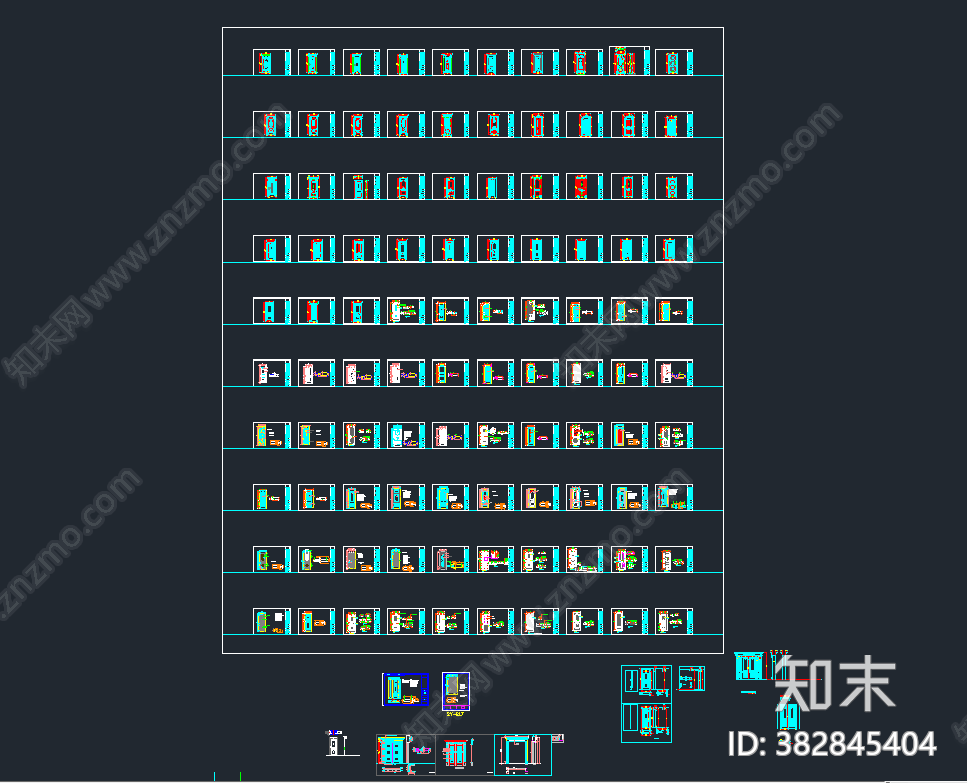 原木门雕花门型刀型CAD图纸施工图下载【ID:382845404】