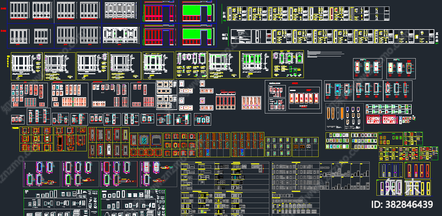 整木门板cad合集施工图下载【ID:382846439】