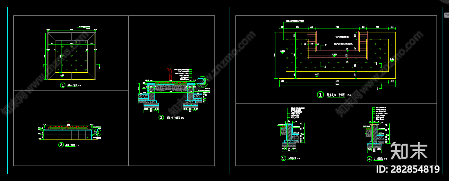 花池树池详图施工图下载【ID:282854819】