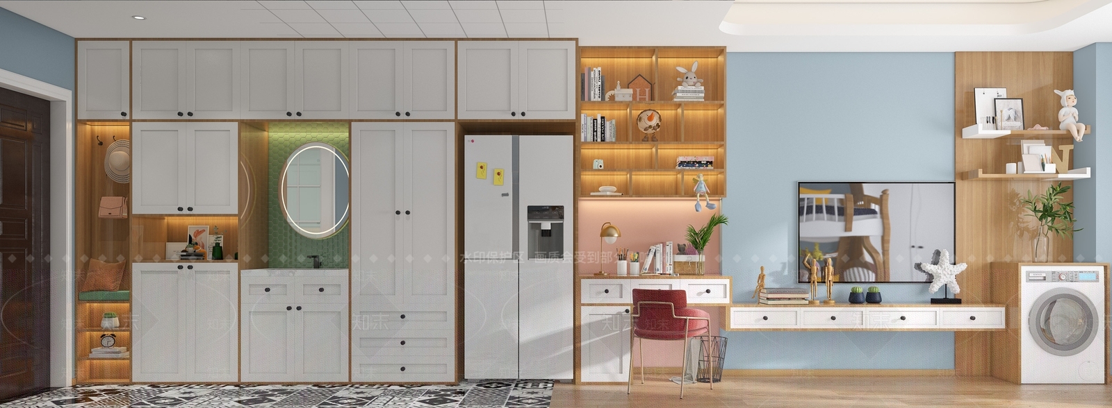 北欧单身公寓3D模型下载【ID:982859735】