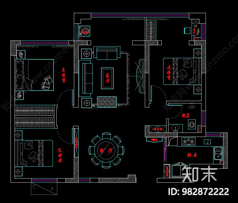 样板房cad施工图下载【ID:982872222】