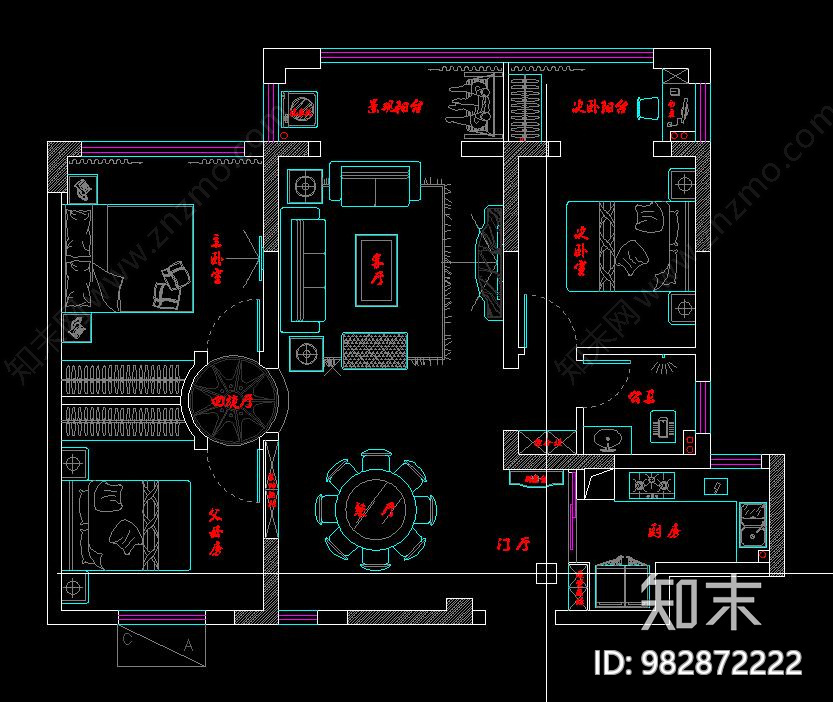 样板房cad施工图下载【ID:982872222】