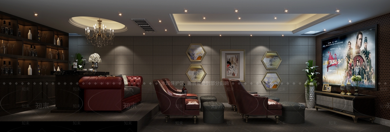 新古典影音室3D模型下载【ID:1105668394】