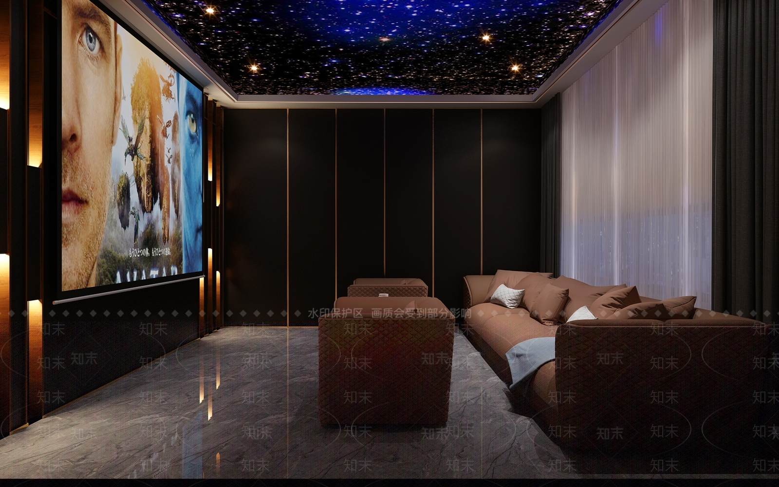 新中式影音室3D模型下载【ID:582904267】