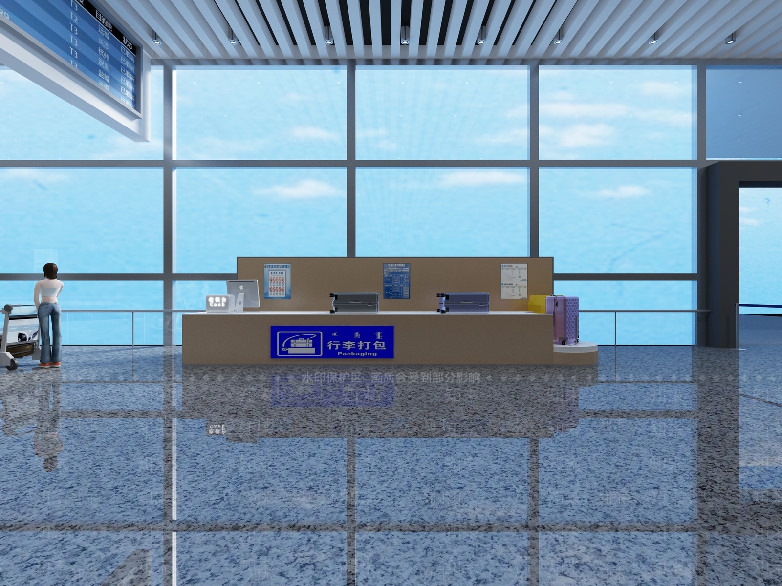 现代机场3D模型下载【ID:582943404】