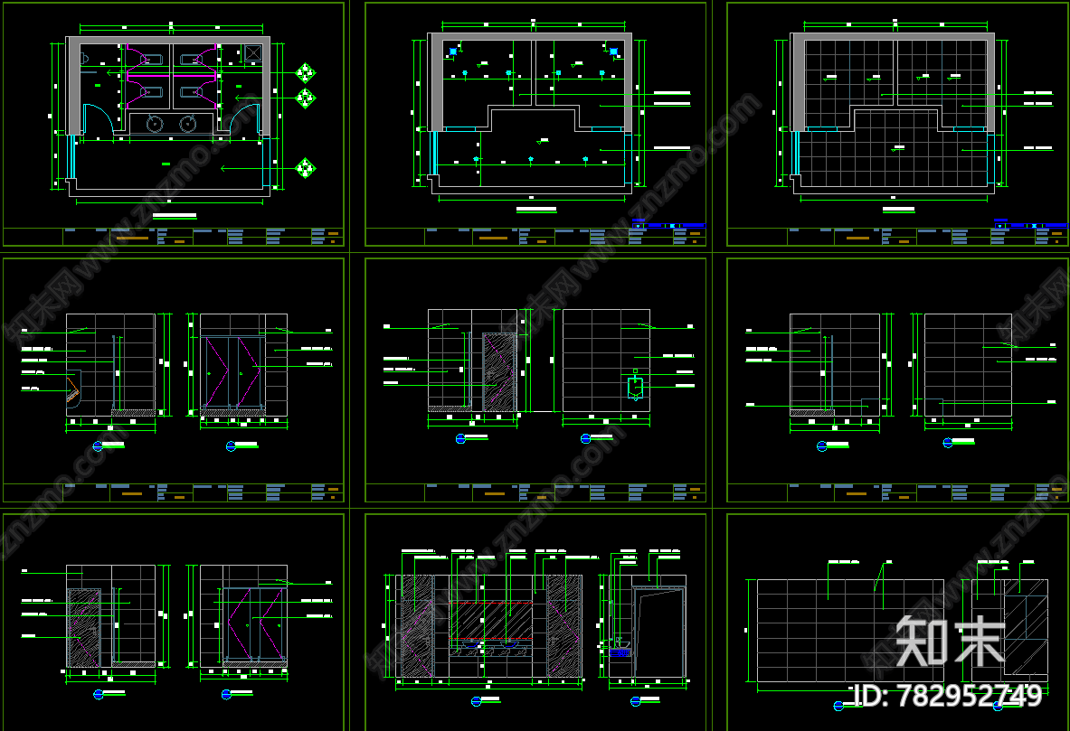公共卫生间施工图下载【ID:782952749】
