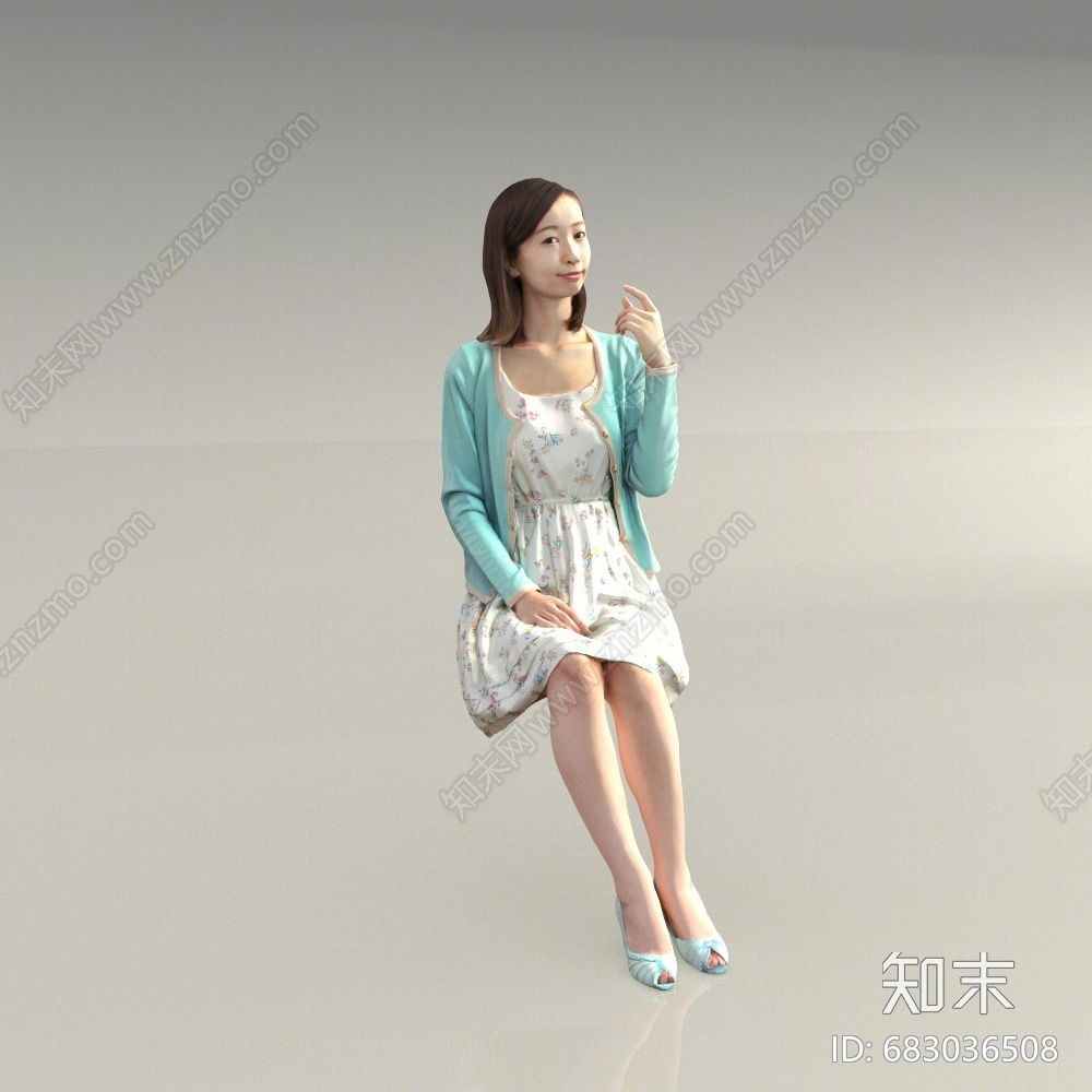 现代女人3D模型下载【ID:683036508】