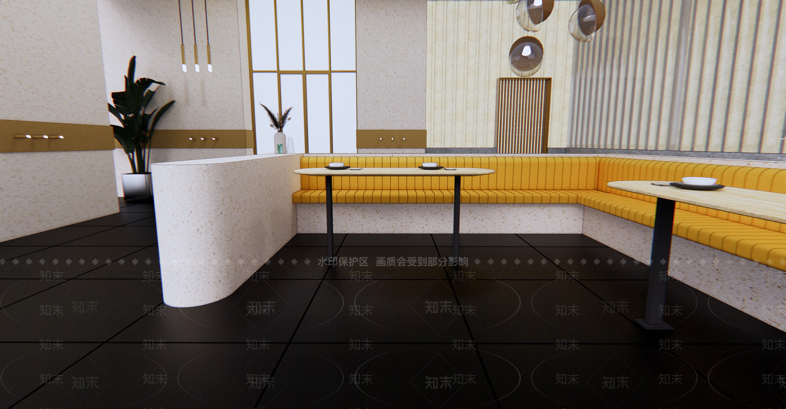 现代餐厅SU模型下载【ID:983067069】