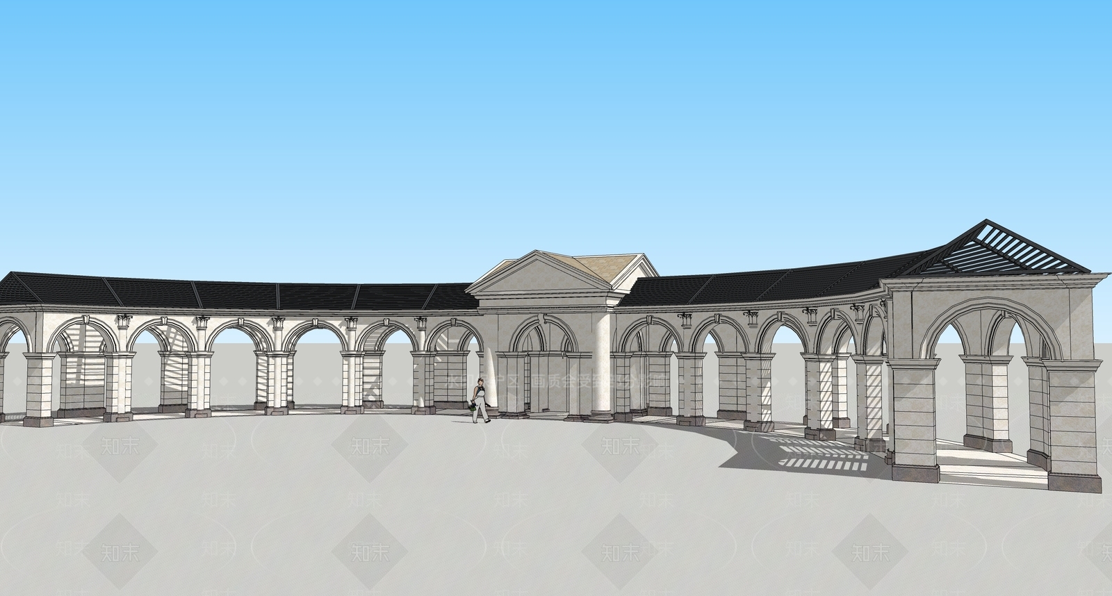 欧式新古典廊架SU模型下载【ID:683067887】