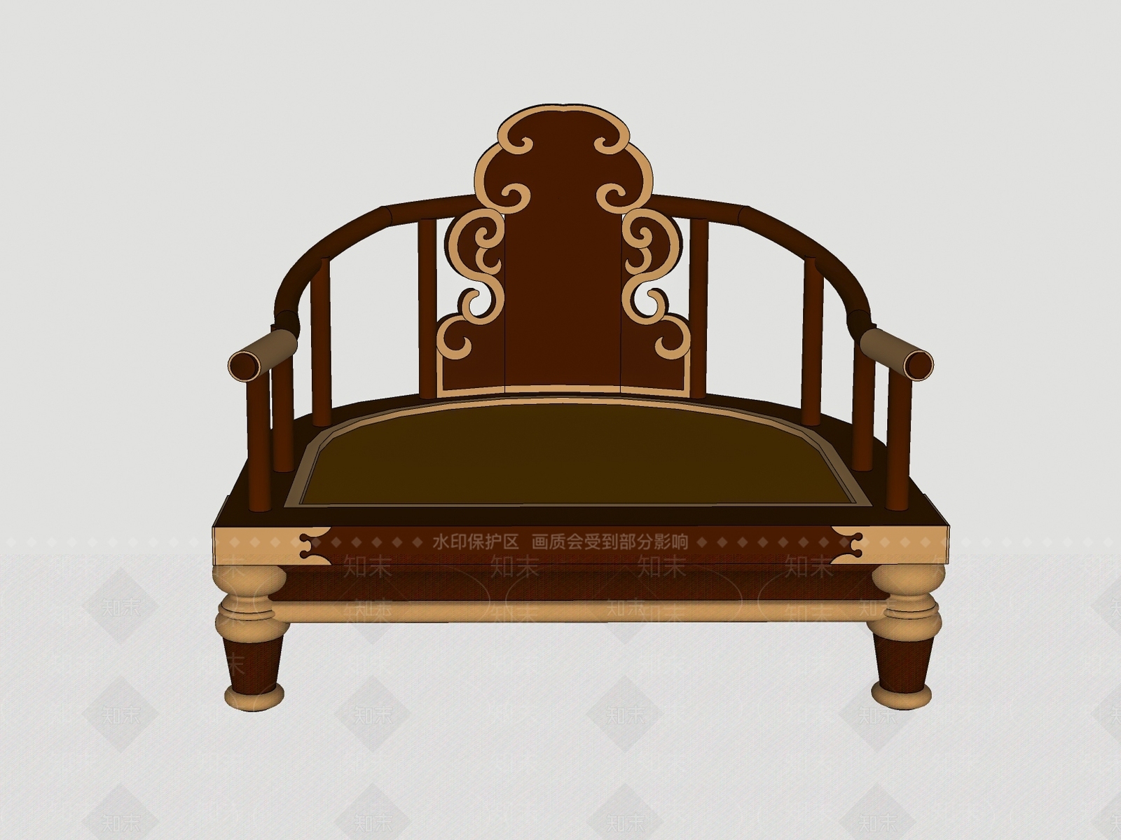 中式椅子SU模型下载【ID:183092714】