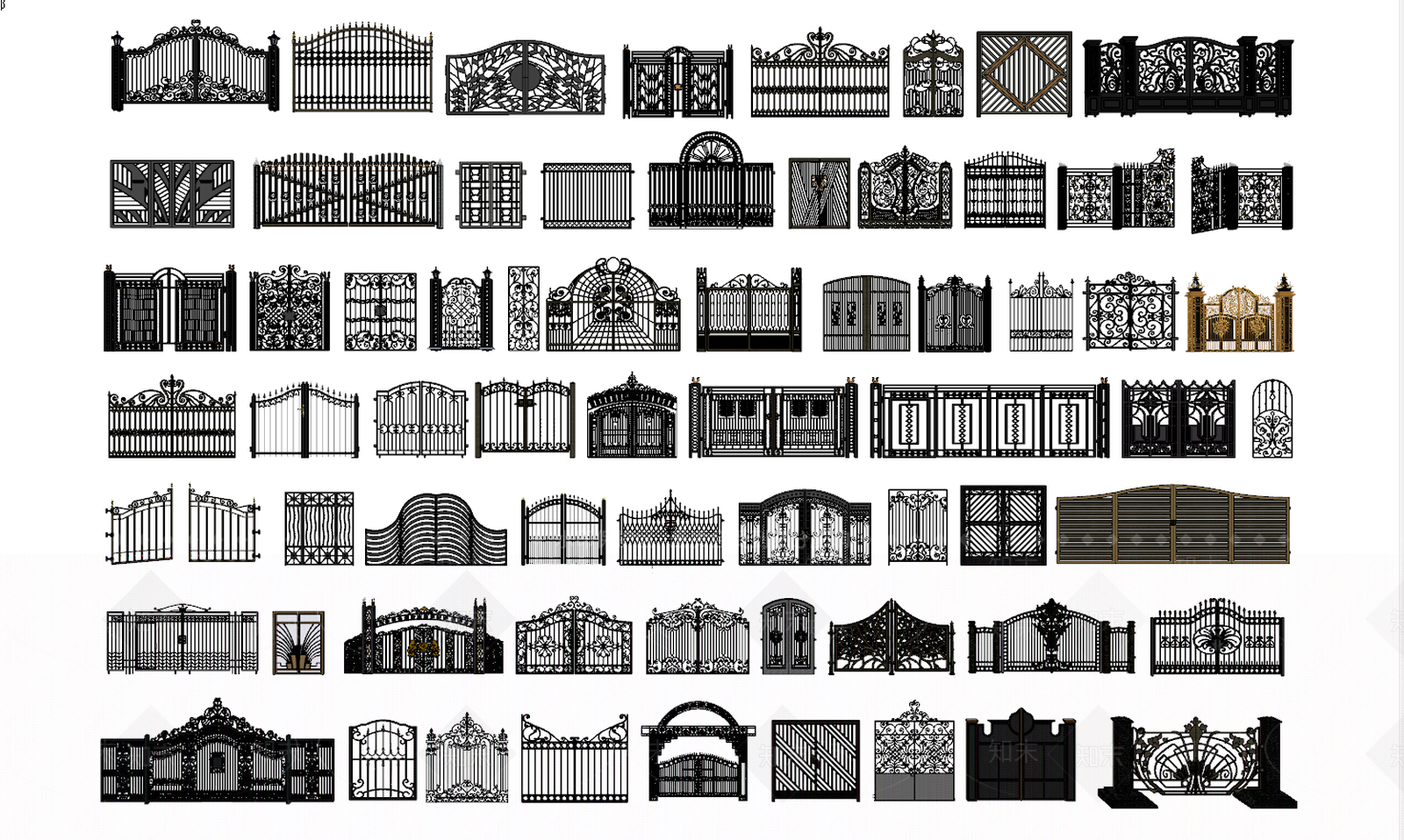 欧式铁艺大门SU模型下载【ID:983118172】