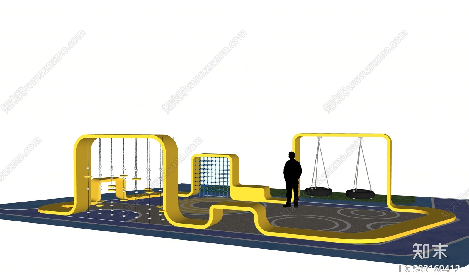 现代儿童游乐区SU模型下载【ID:583160412】