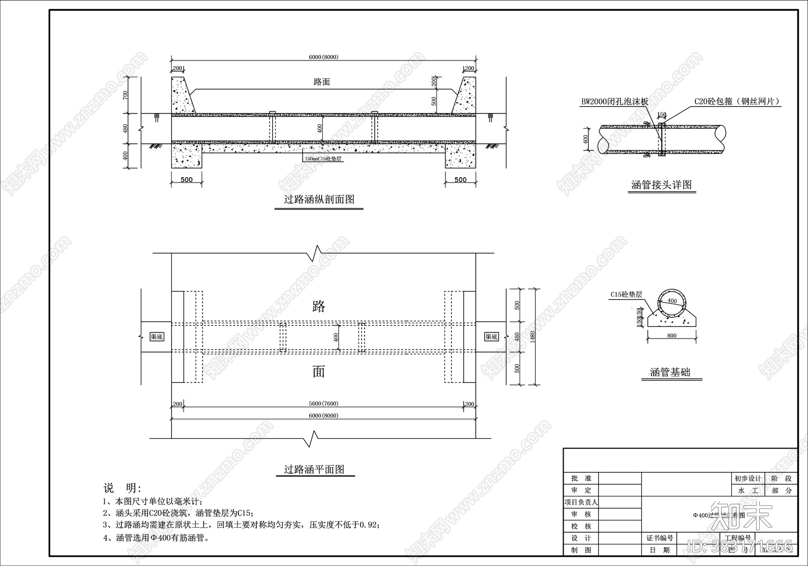 各类涵管详图cad施工图下载【ID:383171666】