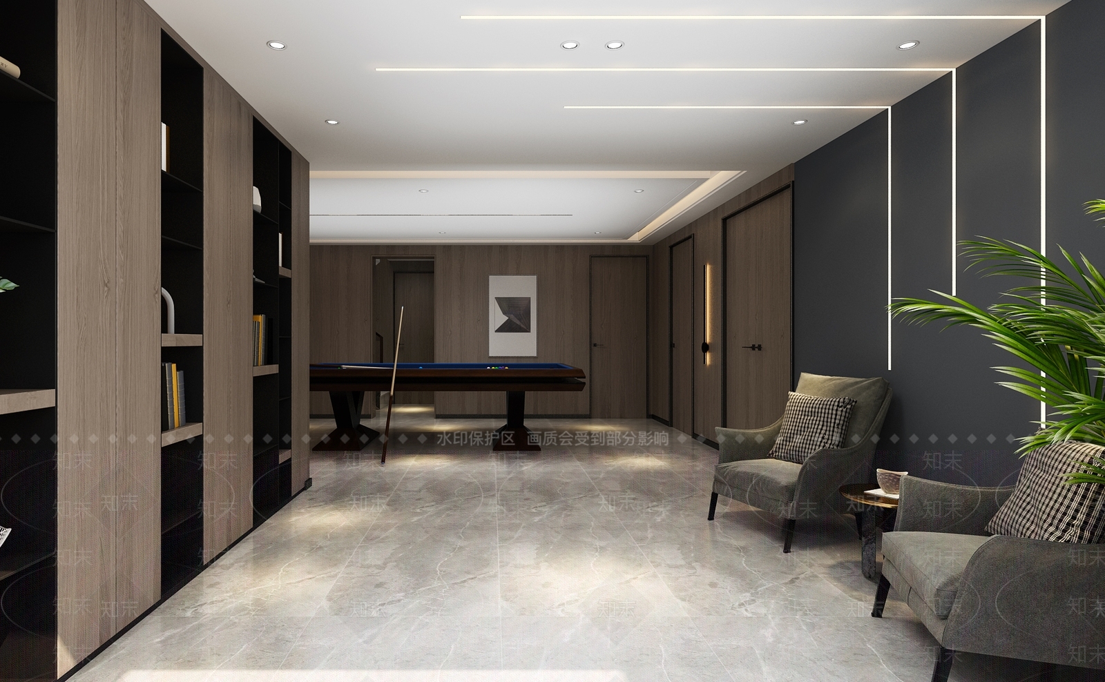 现代台球室3D模型下载【ID:283188471】