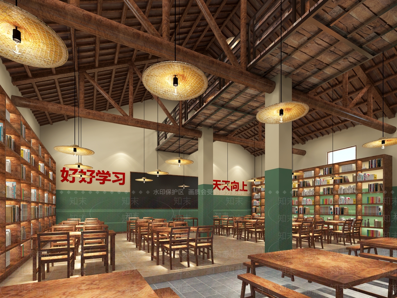 中式书吧3D模型下载【ID:283207699】