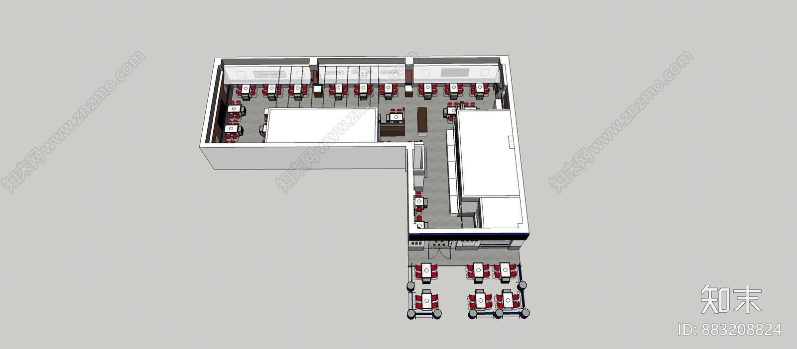 工业火锅店SU模型下载【ID:883208824】