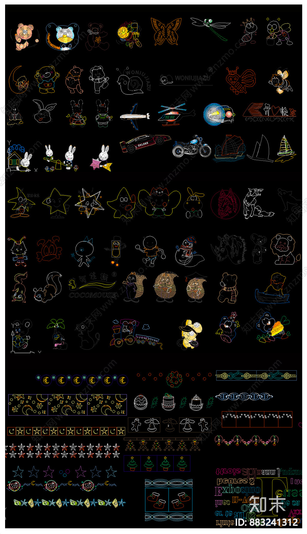 动漫卡通CAD图库施工图下载【ID:883241312】