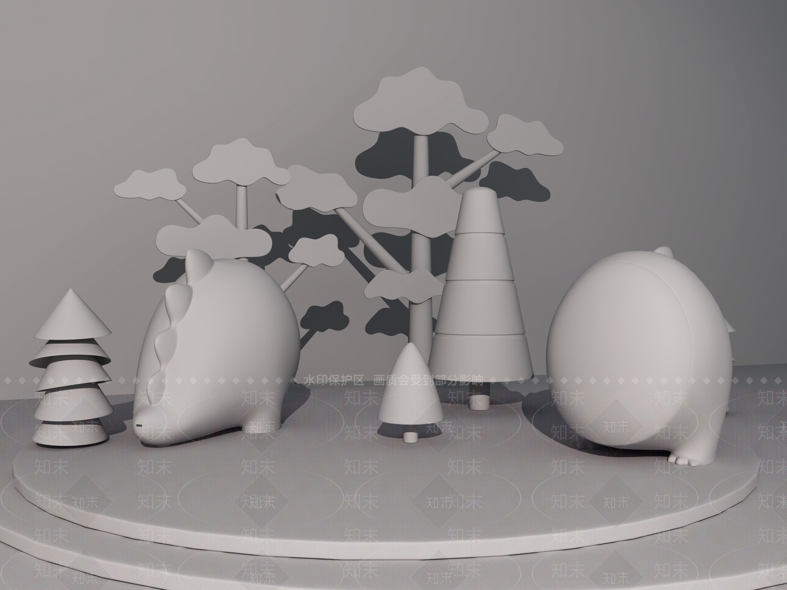 现代恐龙夜灯3D模型下载【ID:283253122】