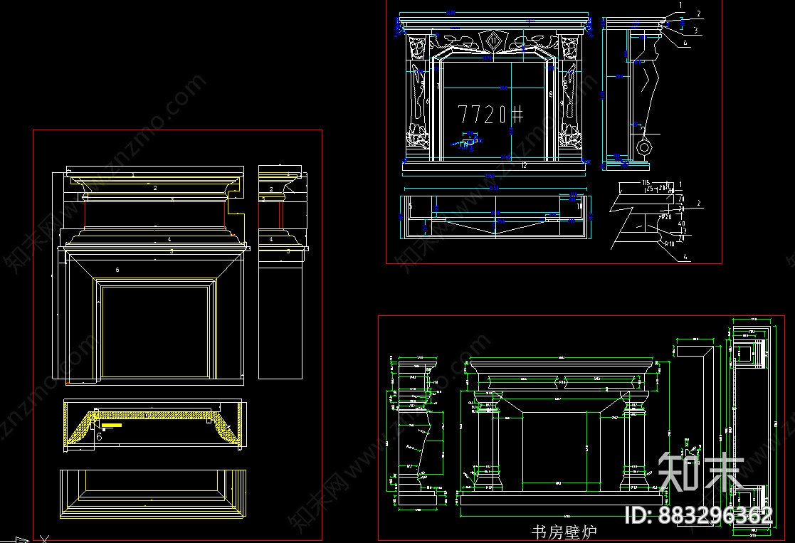 壁炉cad图库施工图下载