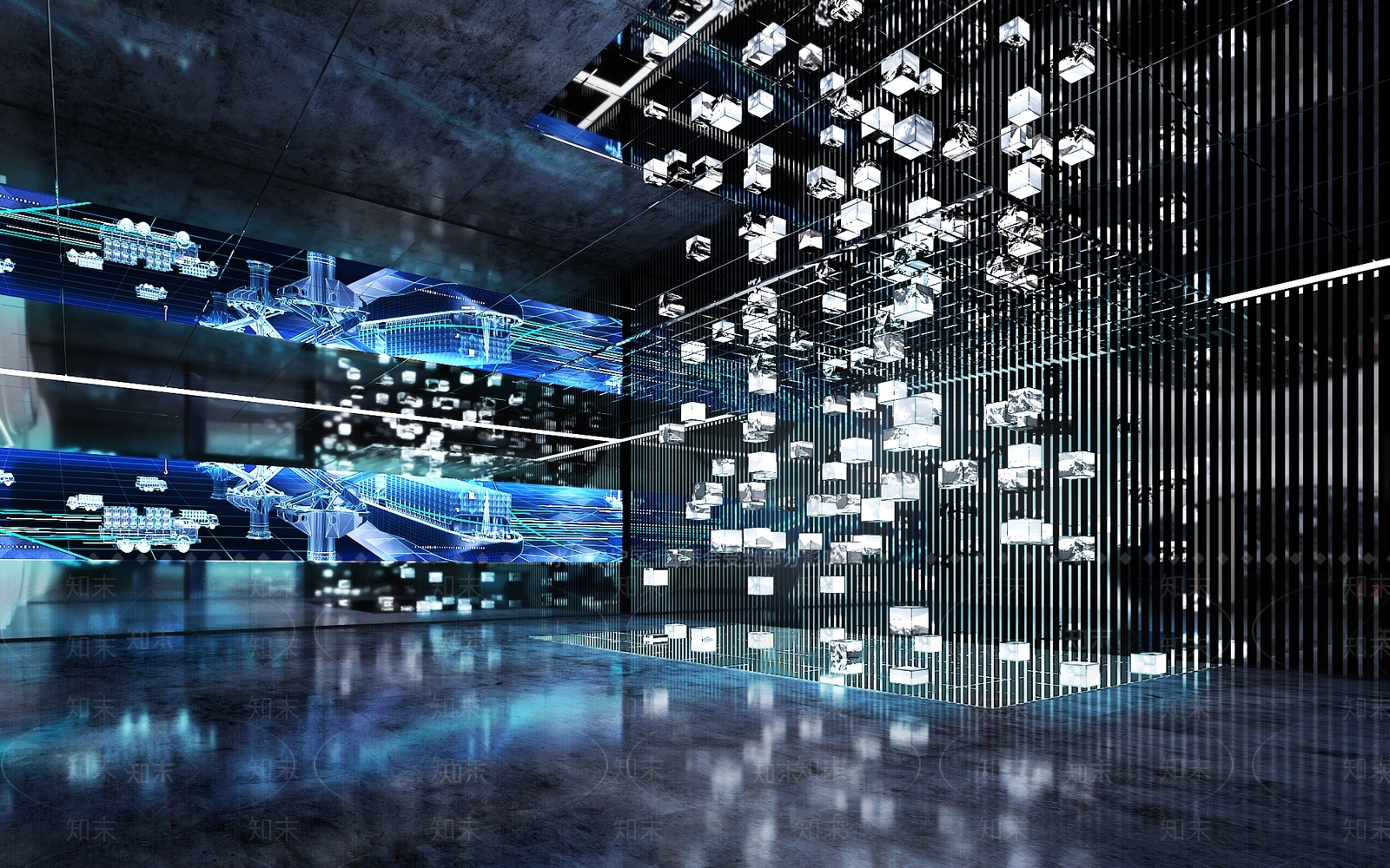 现代数字展厅3D模型下载【ID:583312413】