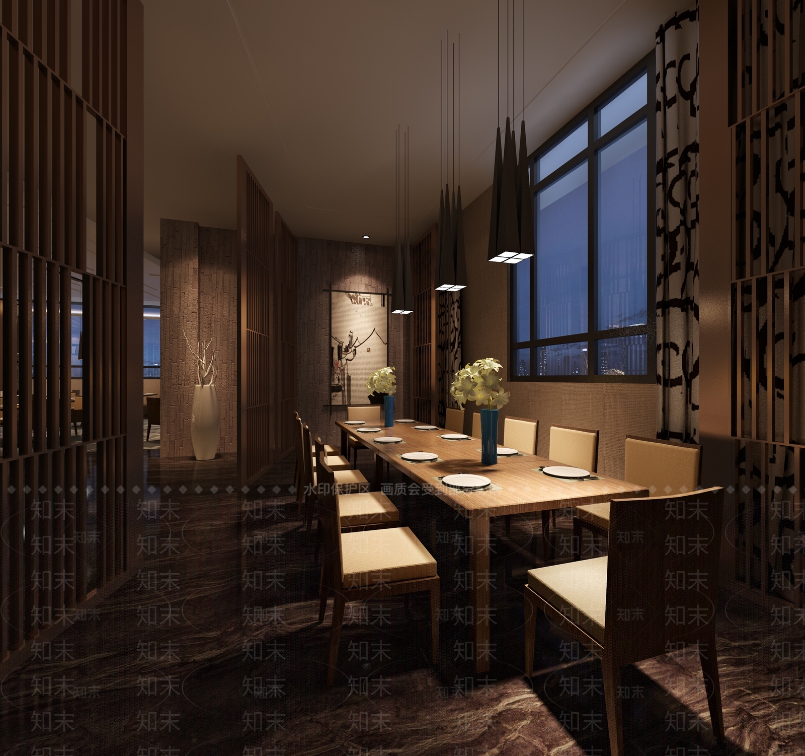现代西餐厅3D模型下载【ID:283316901】