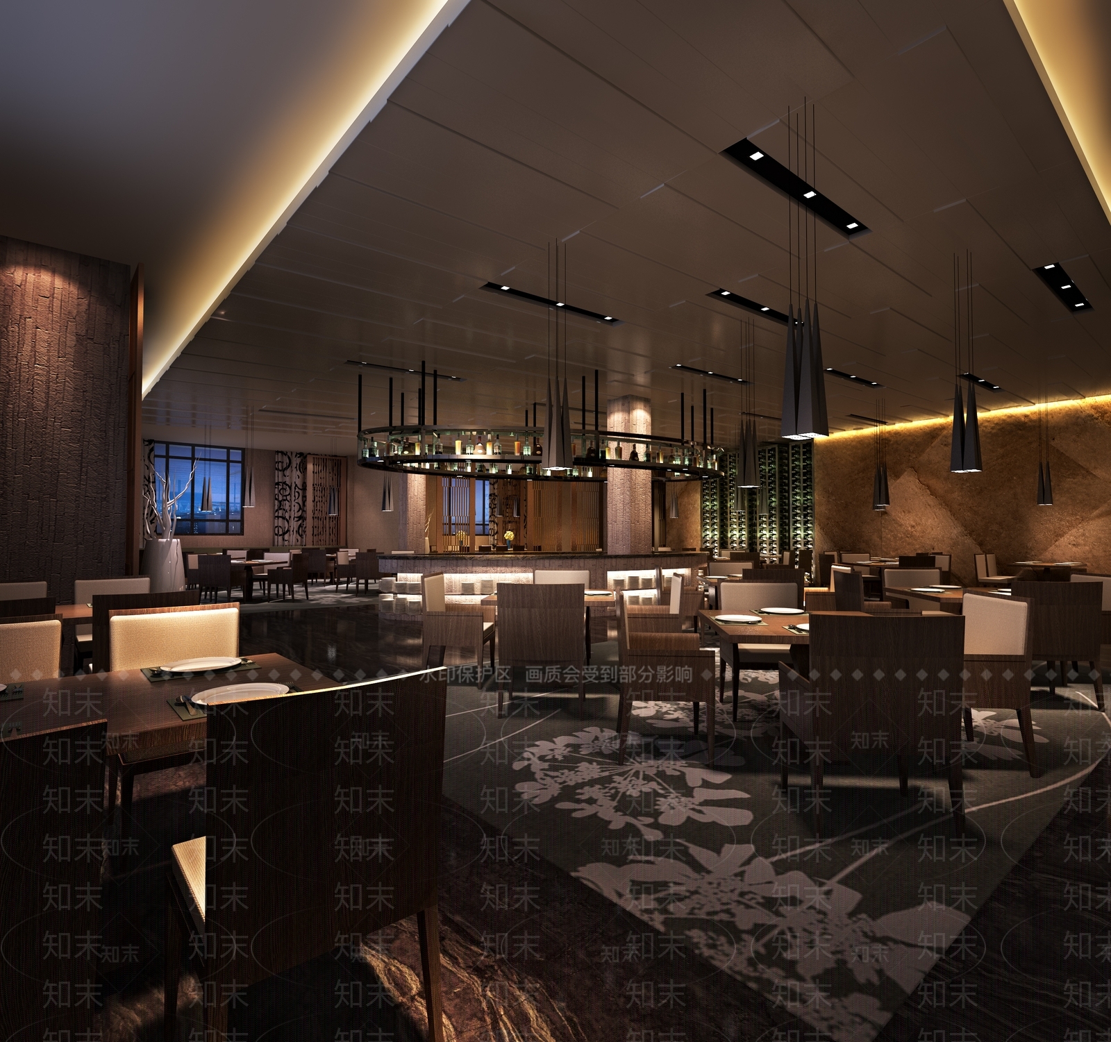 现代西餐厅3D模型下载【ID:283316901】