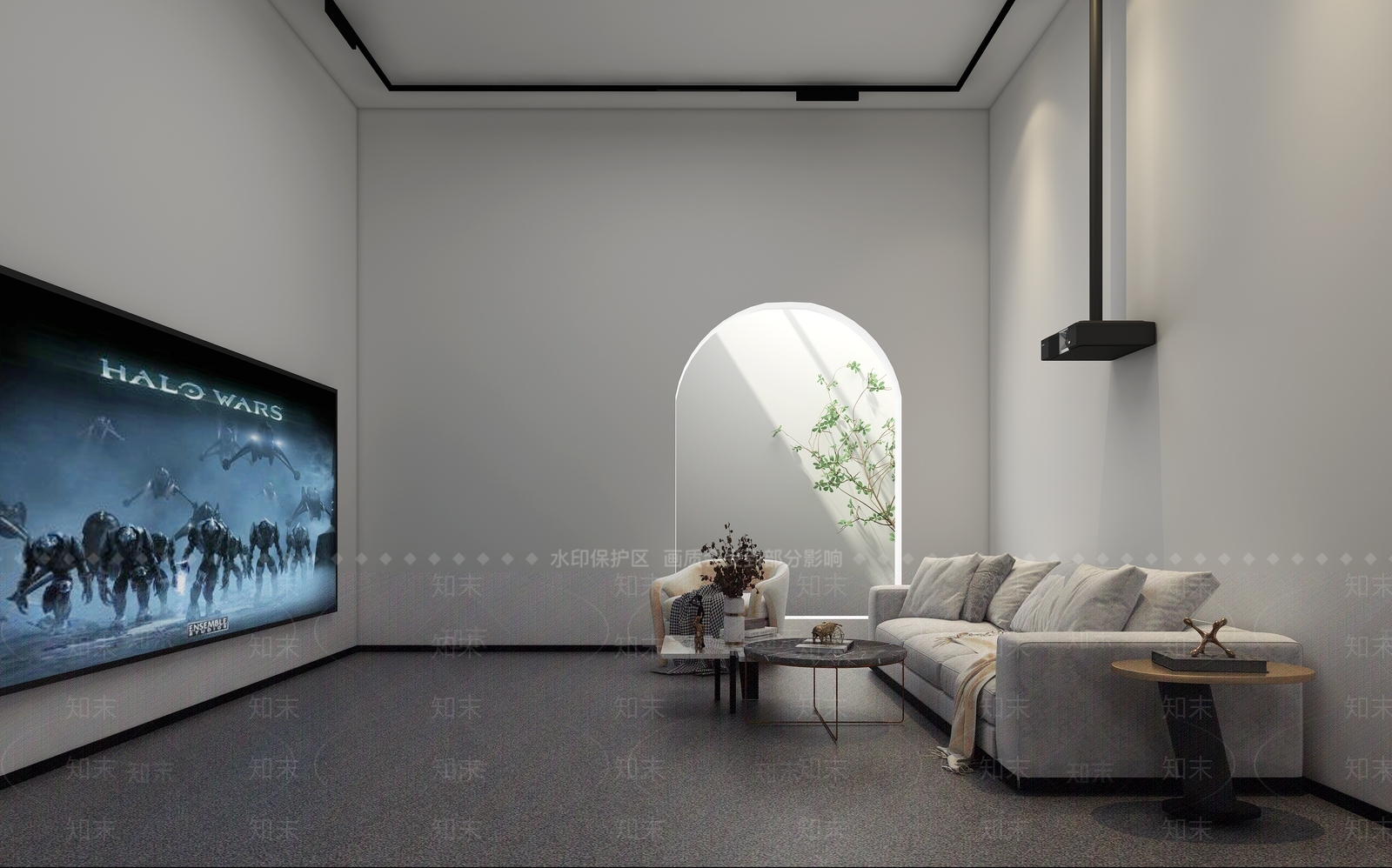现代影音室3D模型下载【ID:383321702】