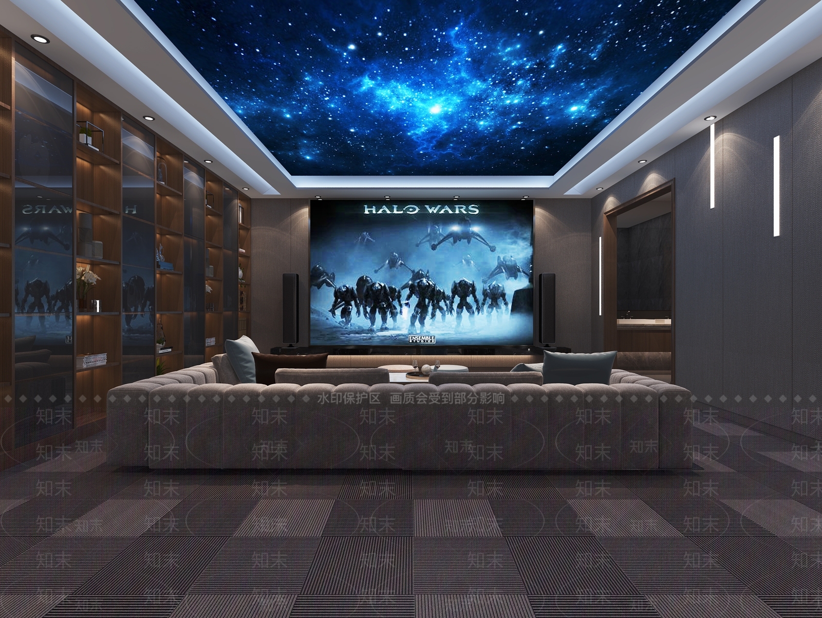 现代影音室3D模型下载【ID:683331350】