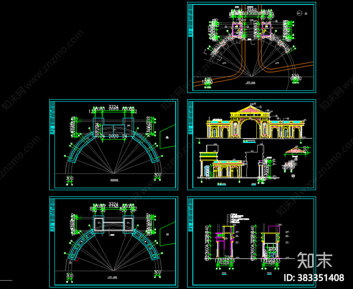 各种门立面CAD图库cad施工图下载【ID:383351408】
