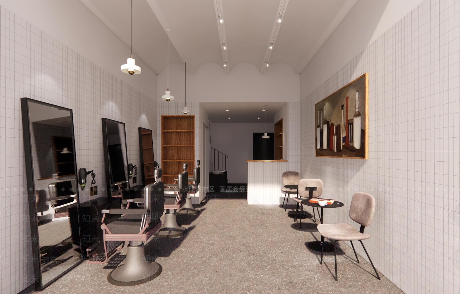 北欧理发店SU模型下载【ID:583758392】