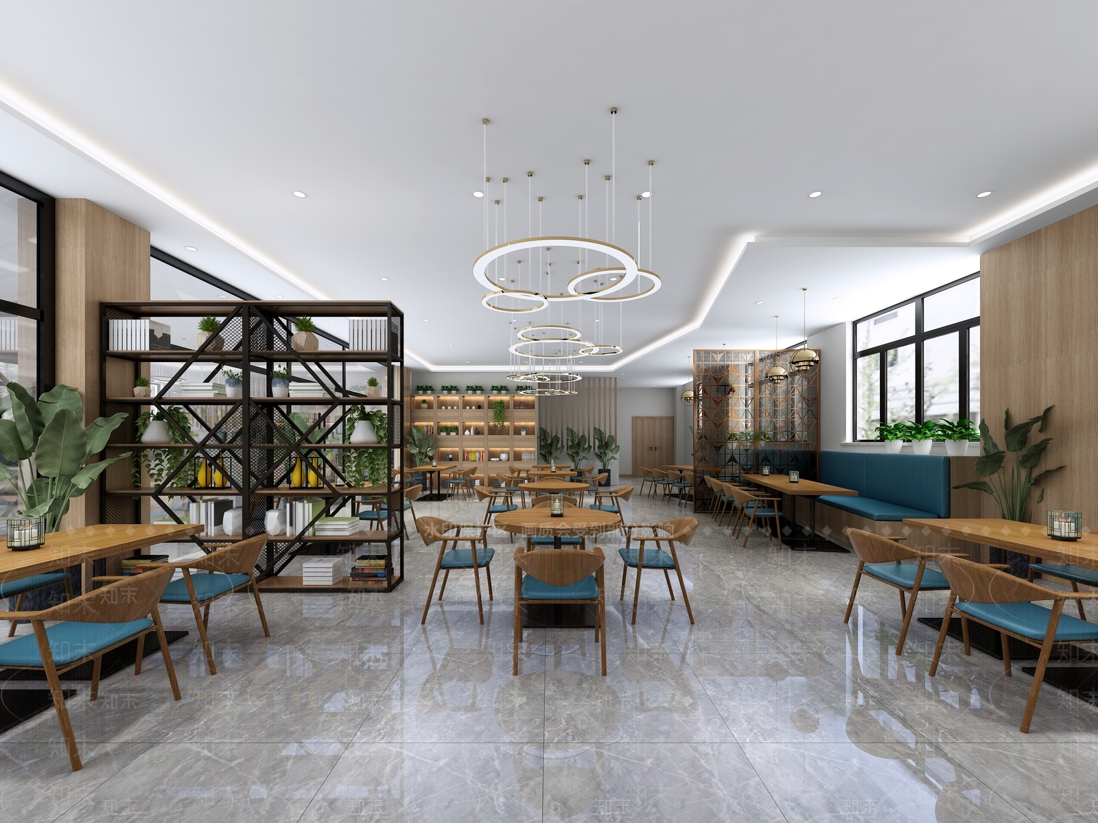 现代工业风餐厅3D模型下载【ID:783457719】