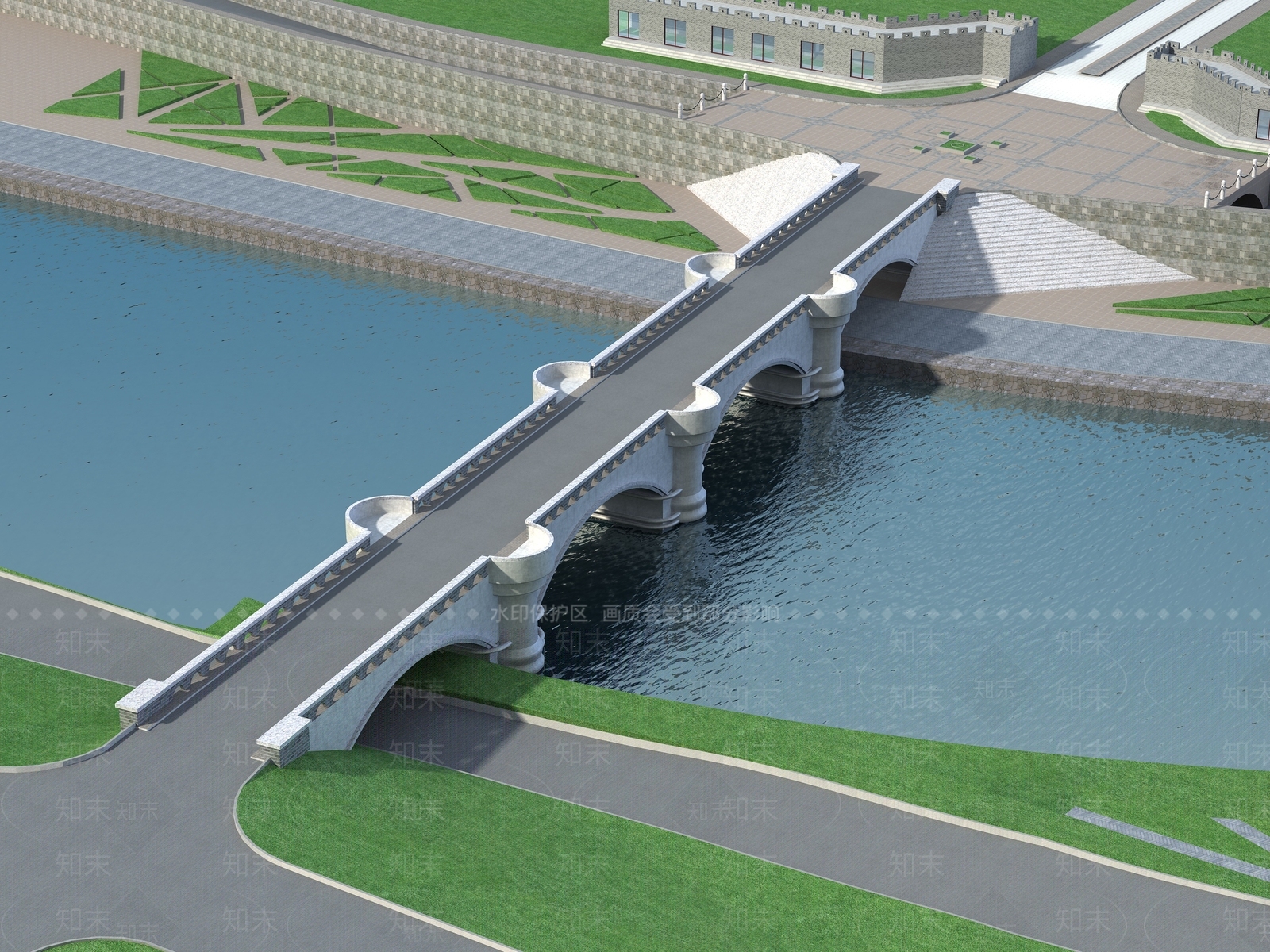 现代石桥3D模型下载【ID:583459412】